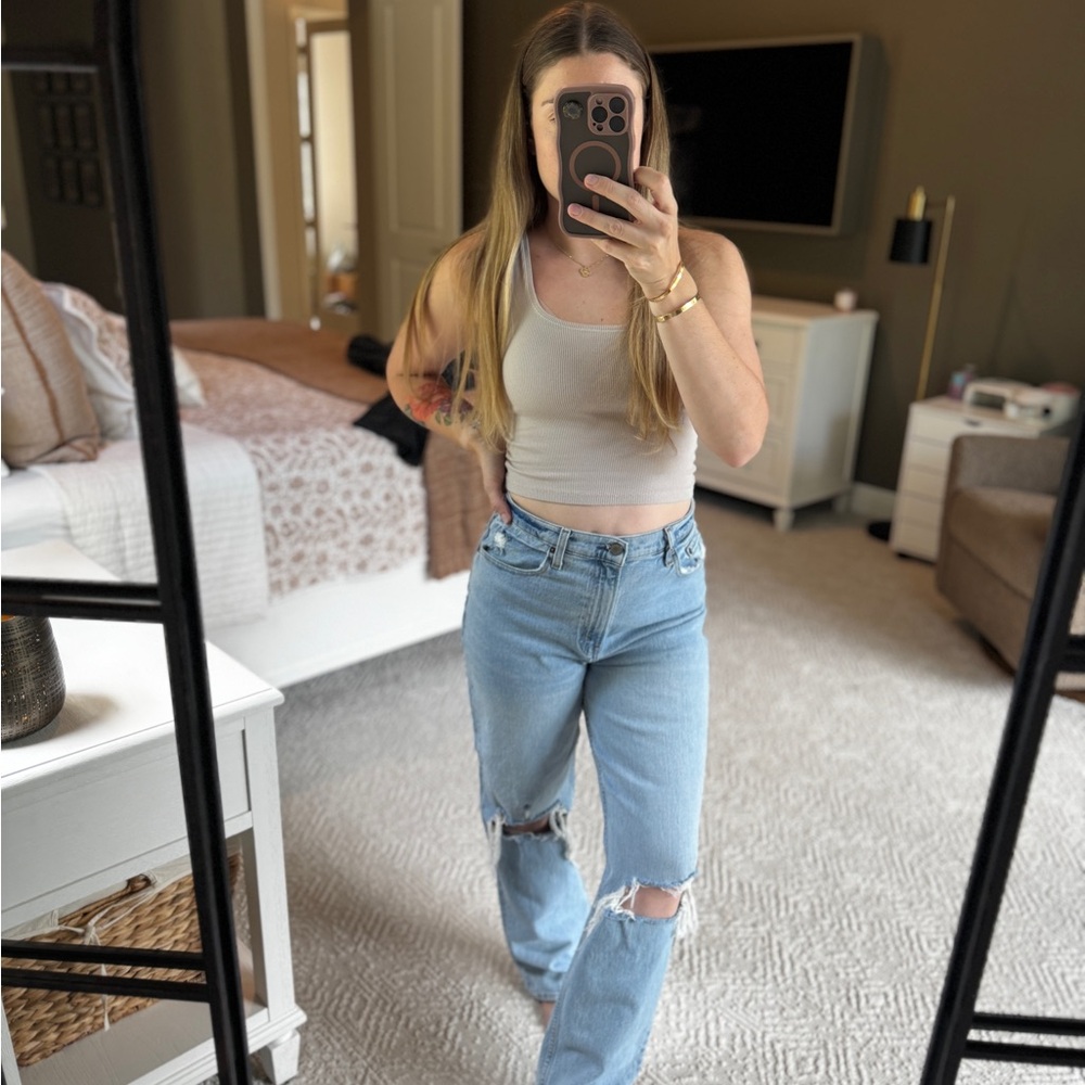 Abercrombie Curve ’90s Straight Ripped Jeans Size 30 Ultra High Rise